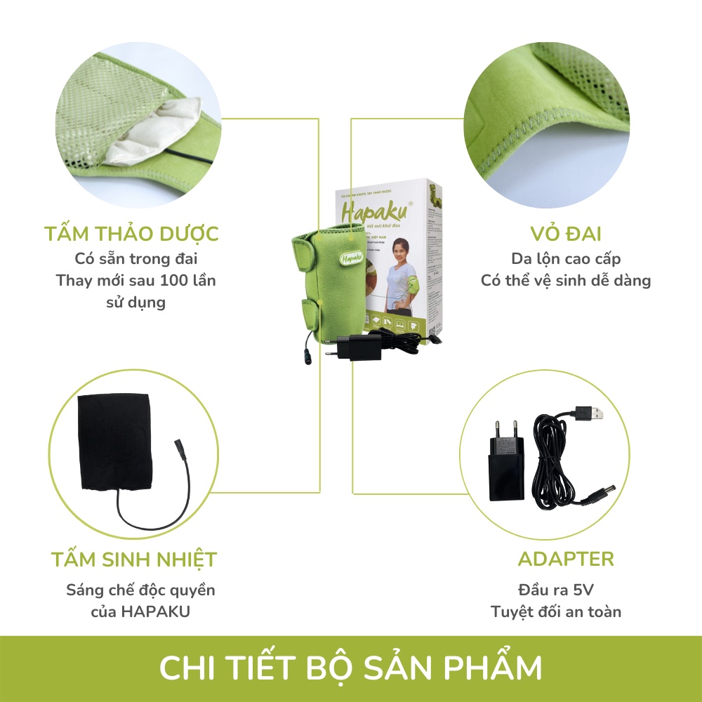 Mô tả Đai Chườm Khuỷu Tay Hapaku Giảm Nhức Mỏi Xương Khớp, Hết Tê Bì Cánh Tay Làm Nóng Bằng Điện - 2