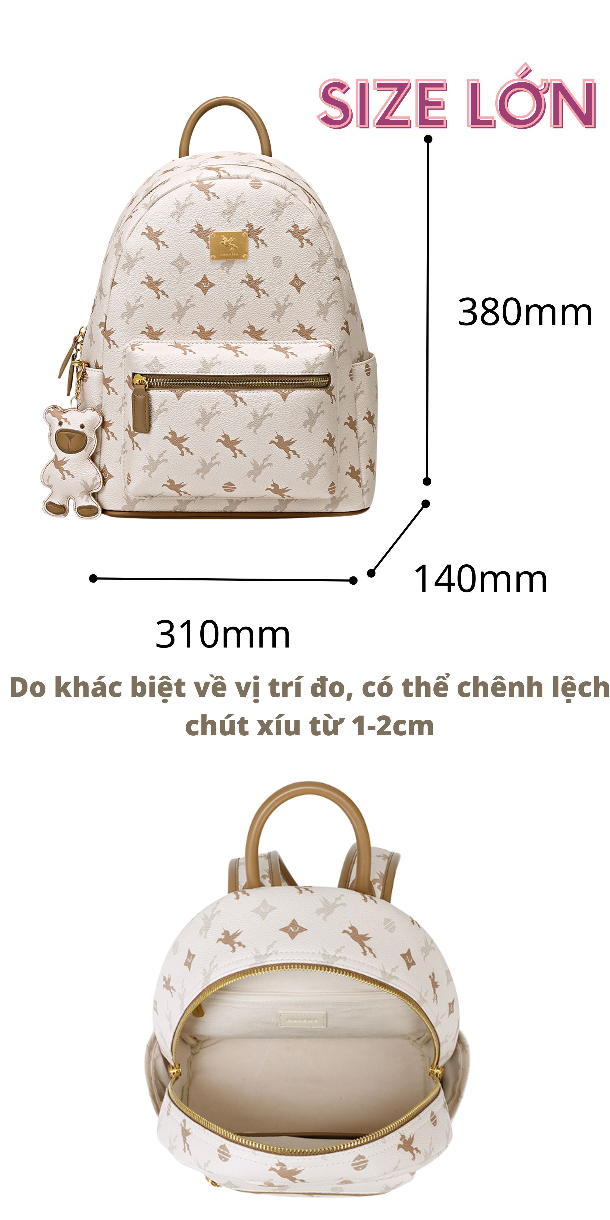 Mô tả Balo nữ thời trang Nucelle ViAnh Store năng động đi làm, đi học, du lịch 1172104 - 4