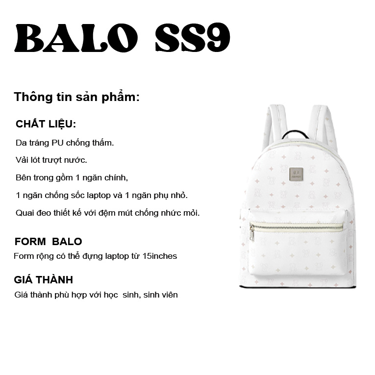 Mô tả Balo da đi học thời trang Nam nữ chống nước đựng laptop Season 9 Local Brand Midori M Studio - 1
