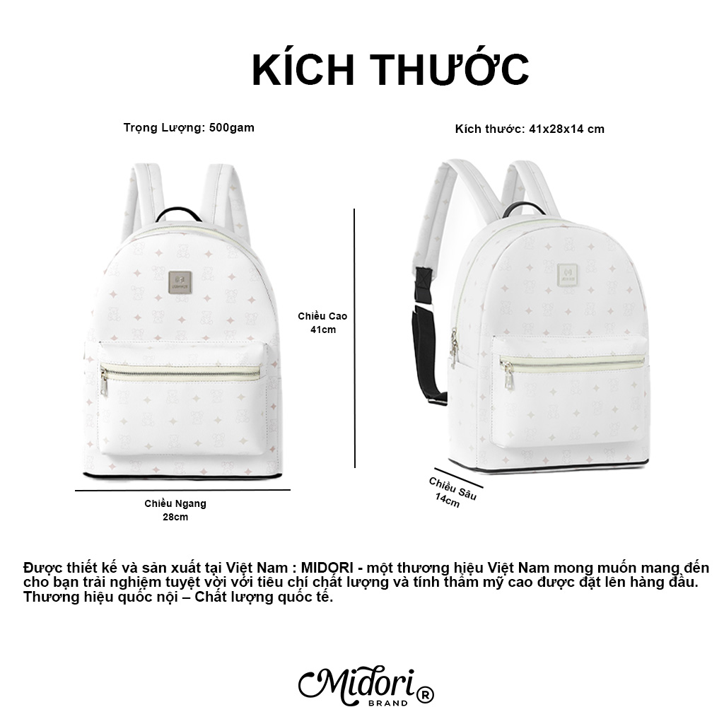 Mô tả Balo da đi học thời trang Nam nữ chống nước đựng laptop Season 9 Local Brand Midori M Studio - 2