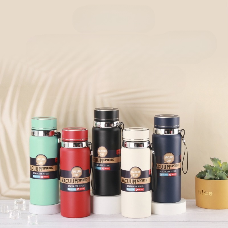 Mô tả Bình giữ Nhiệt Nóng Lạnh Levika Giữ Khoảng 6- 12 Tiếng Không Rỉ Nước Có Dây Đeo Hiện Nhiệt Độ Dung Tích 1000ml - 1
