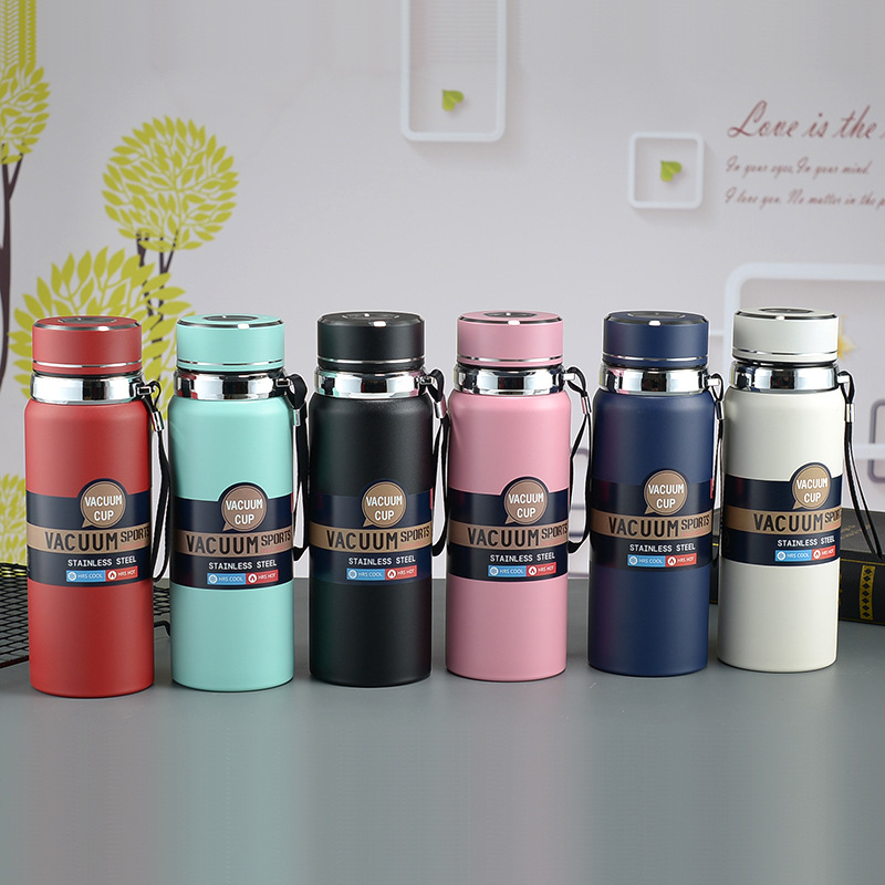 Mô tả Bộ Bình Nước Giữ Nhiệt Cute 600ml - 1000ml Inox 316 Nóng Lạnh 6 - 12 Tiếng Có Dây Đeo và  Lưới Lọc Trà Không Hiện Nhiệt - 1