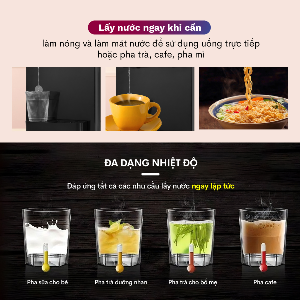 Mô tả Cây nước nóng lạnh FUJIHOME WD2002E làm lạnh điện tử, có ngăn để cốc chén, tiết kiệm điện năng - 11
