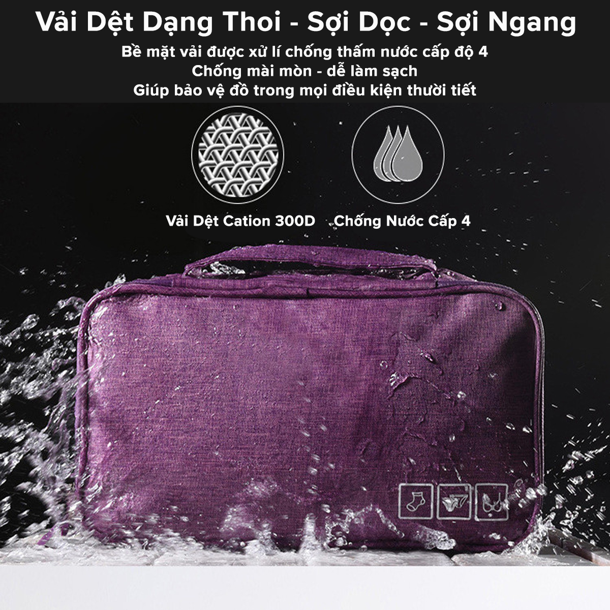 Mô tả Túi Đựng Đồ Lót, Áo Ngực, Mỹ Phẩm Tất Chống Thấm Nước Tiện Lợi Khi Đi Du Lịch Nhiều Ngăn Chọn Màu Chính Hãng Amalife - 5