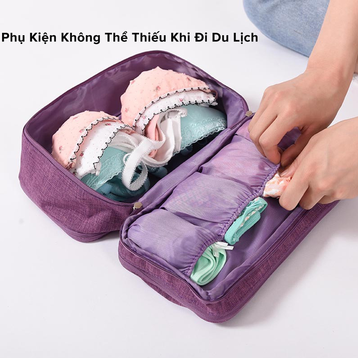 Mô tả Túi Đựng Đồ Lót, Áo Ngực, Mỹ Phẩm Tất Chống Thấm Nước Tiện Lợi Khi Đi Du Lịch Nhiều Ngăn Chọn Màu Chính Hãng Amalife - 6