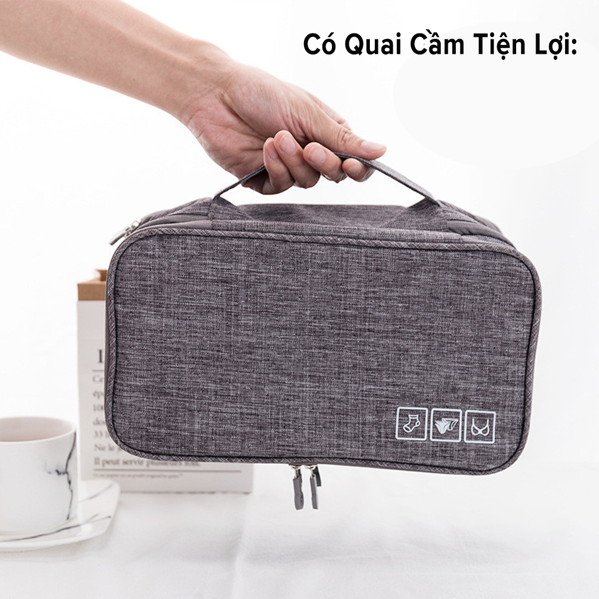 Mô tả Túi Đựng Đồ Lót, Áo Ngực, Mỹ Phẩm Tất Chống Thấm Nước Tiện Lợi Khi Đi Du Lịch Nhiều Ngăn Chọn Màu Chính Hãng Amalife - 10