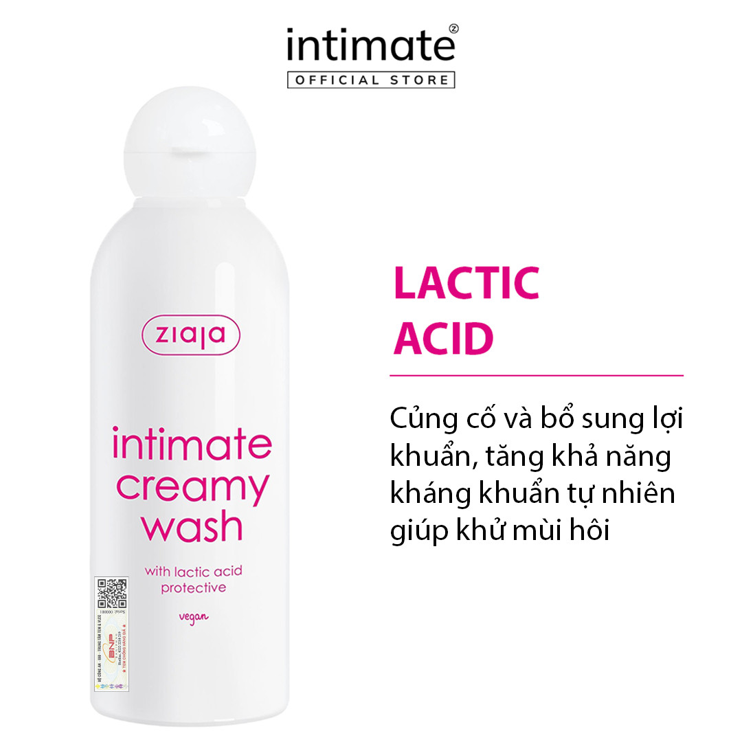 Mô tả Dung Dịch Vệ Sinh Intimate With Lactic Acid ZIAJA Giúp Khử Mùi Hôi, Củng Cố Lợi Khuẩn, Cân Bằng pH 200ml - 1