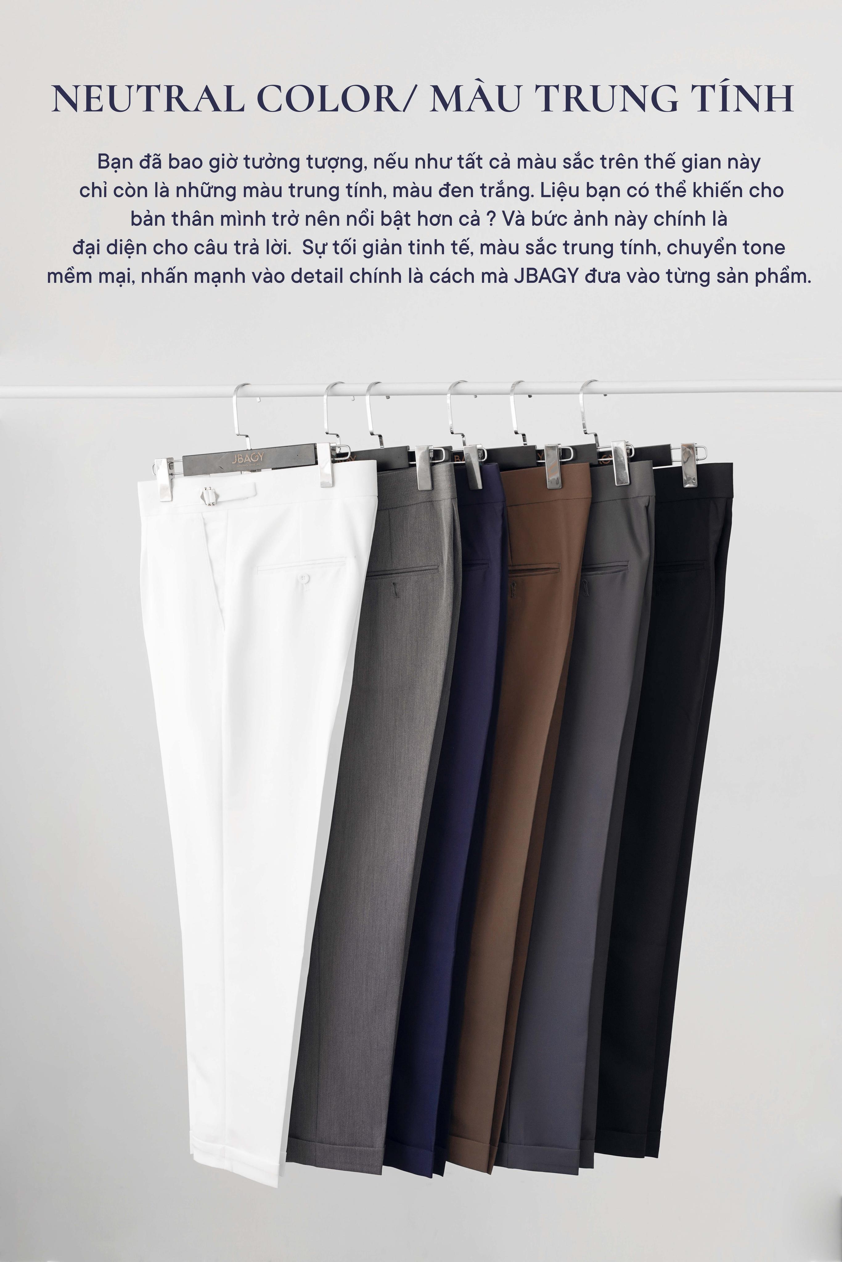 Mô tả Quần âu nam cạp cao JBAGY Sidetab  - điều chỉnh cạp, vải Tuypsi cotton co giãn nhẹ chất lượng cao JA0302 - 11