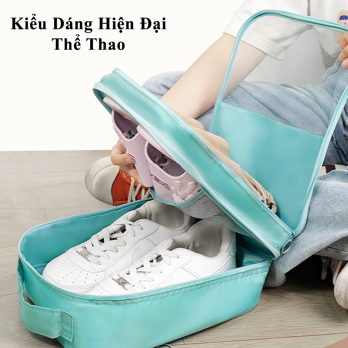 Mô tả Túi Đựng Giày Dép Du Lịch Chống Nước Đa Năng, Balo Đựng Giày Dép Thể Thao Tiện Dụng 3 Ngăn Cao Cấp Chính Hãng Amalife - 4