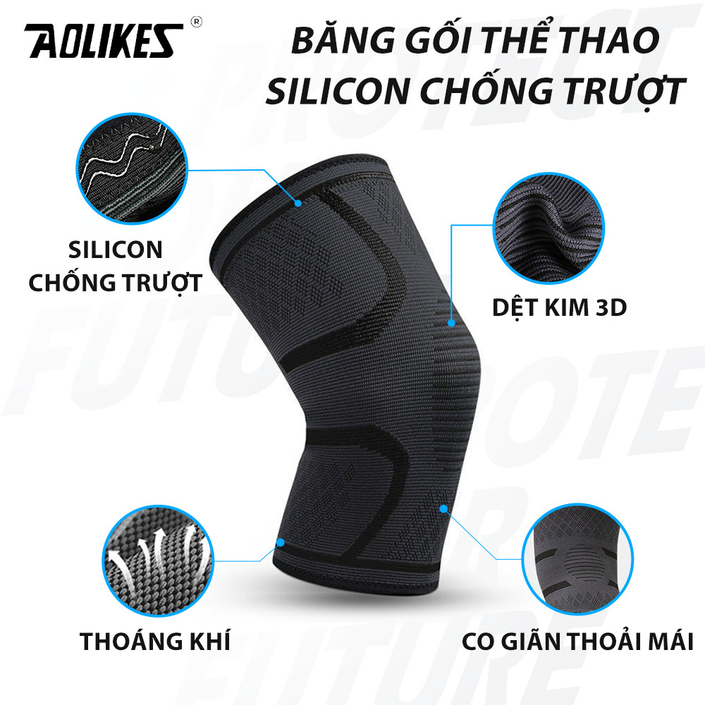 Mô tả Băng gối bóng đá, bóng chuyền vải dệt kim 3D thoáng khí Aolikes 7718 (1 chiếc) - 1