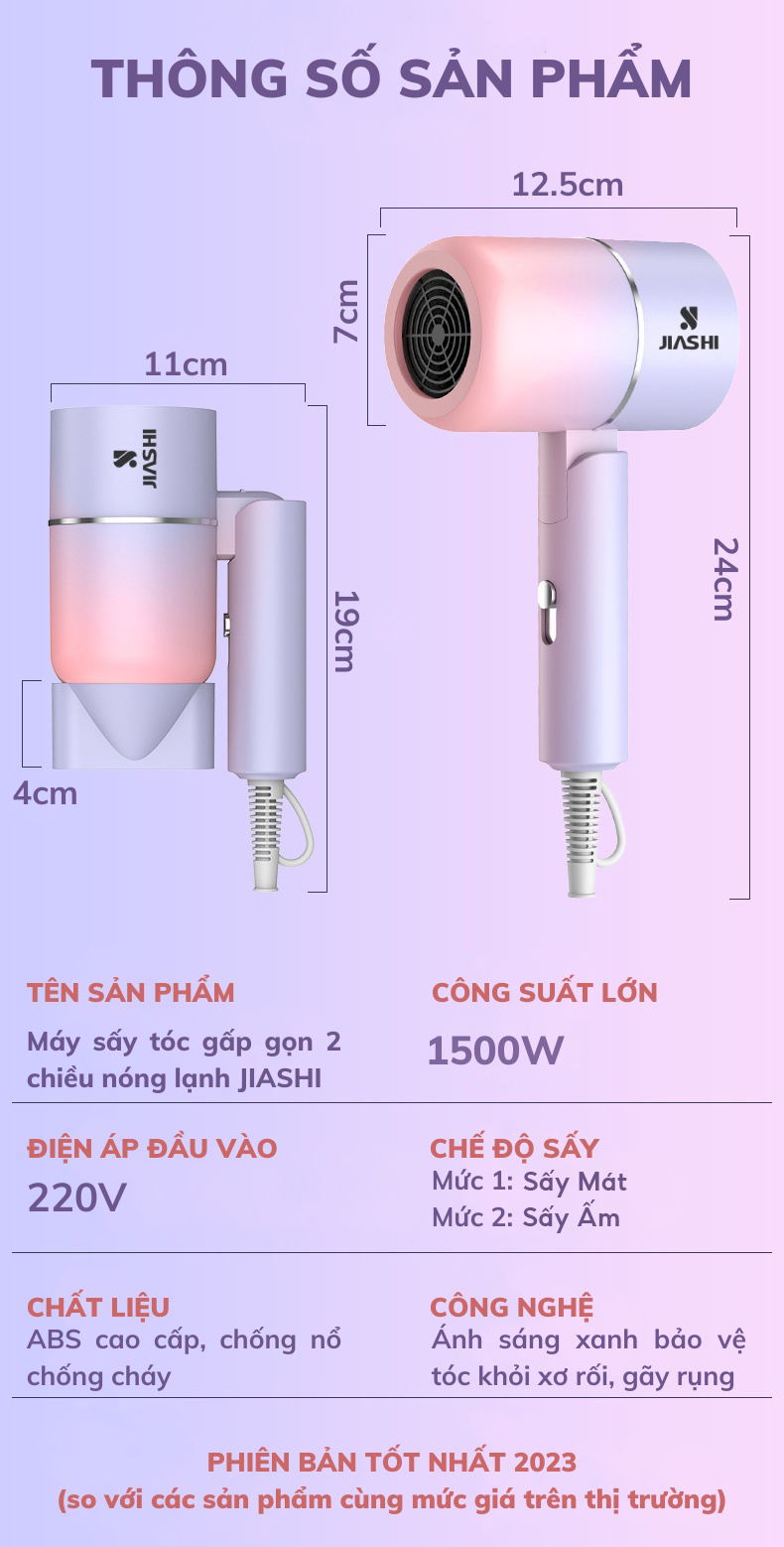 Máy sấy tóc JIASHI DELADEP gấp gọn