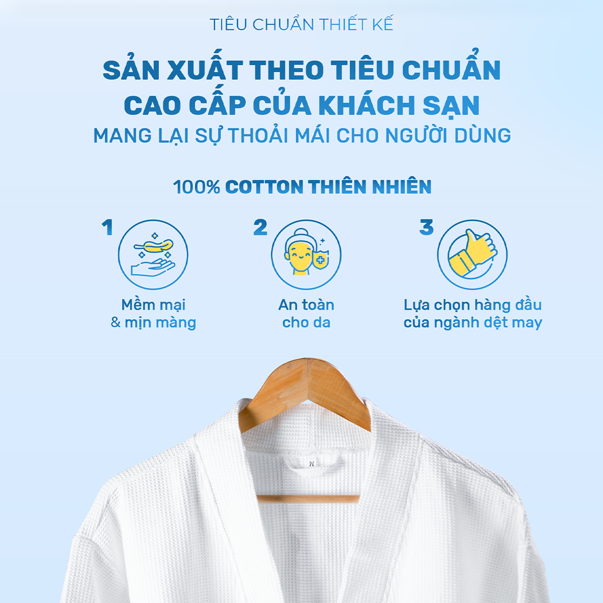 Áo choàng tắm khách sạn vải tổ ong CVC - Ảnh 2