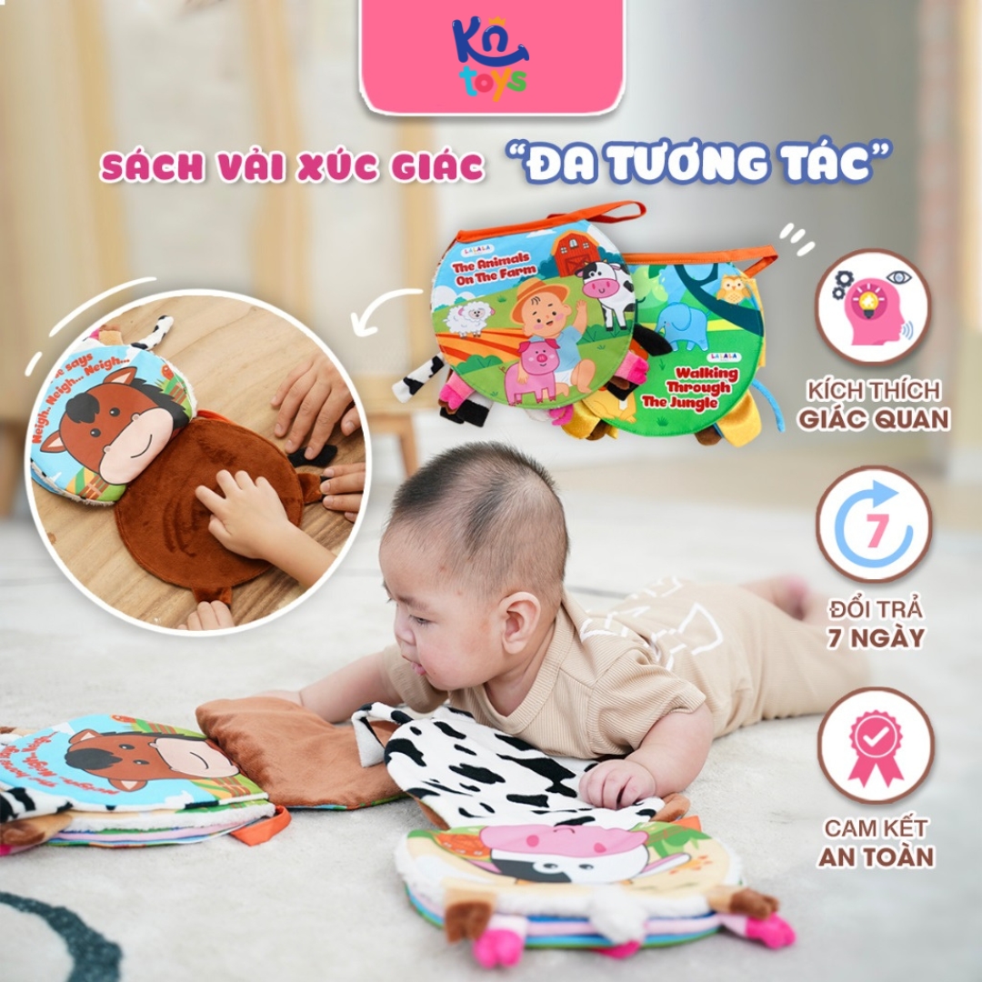 Mô tả Sách Vải Lật Mở Sột Soạt Đa Tương Tác Cho Bé từ 0 Tháng Tuổi - Lalala Baby - 1