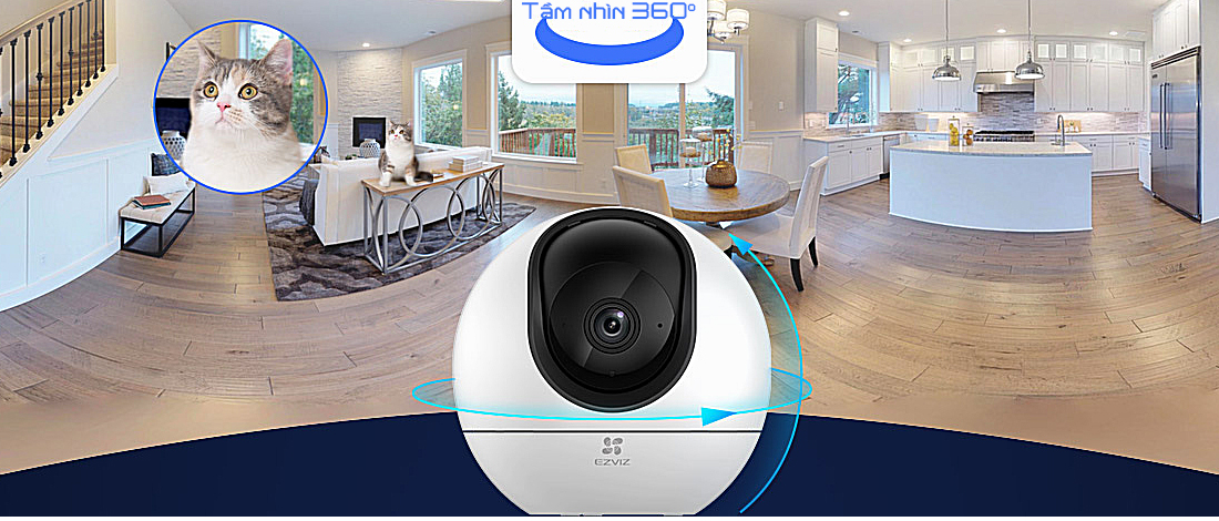Camera wifi trong nhà Ezviz H6 3K 5mp, quay quét 360 độ, đàm thoại 2 chiều,  quay màu ban đêm với công nghệ starlight | Shopee Việt Nam