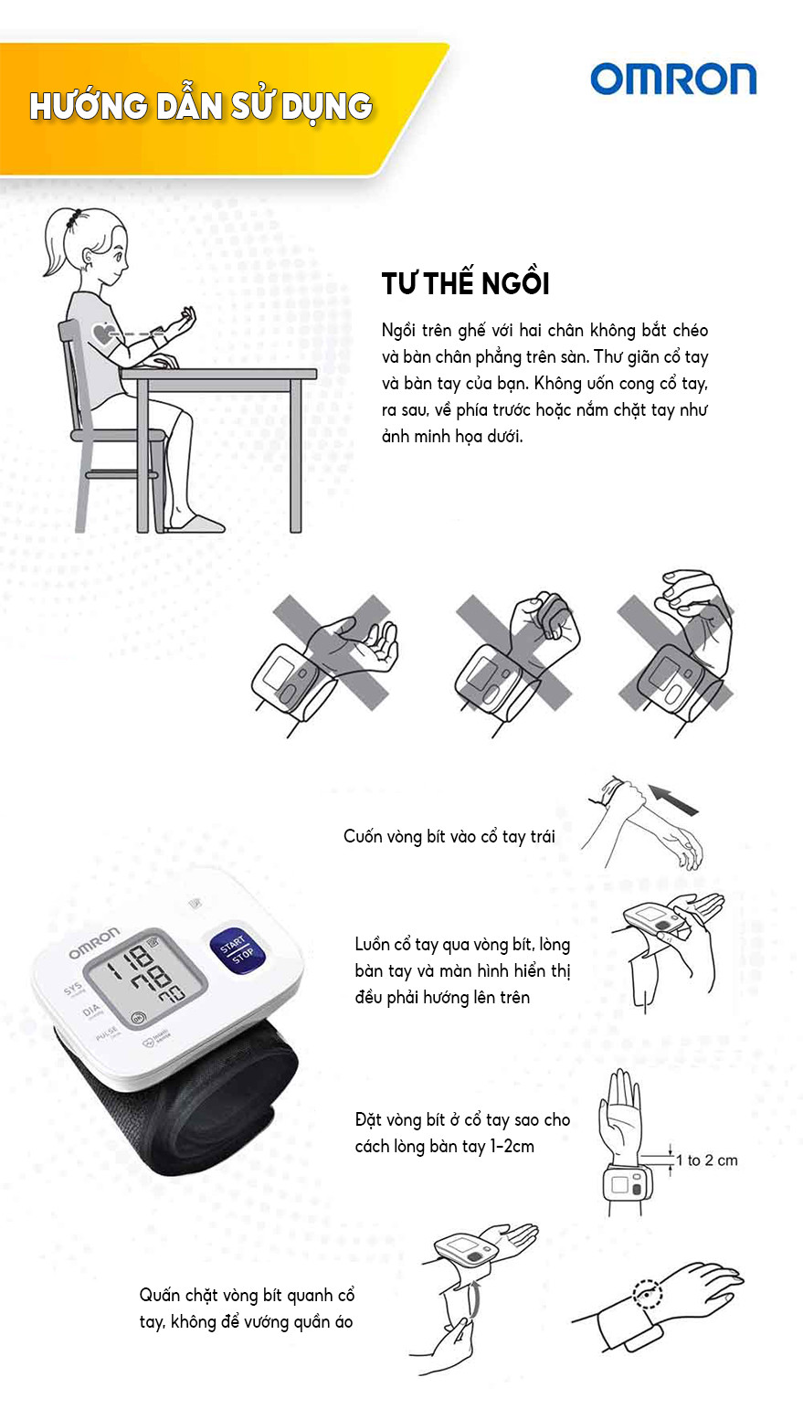 Mô tả Máy đo huyết áp cổ tay tự động OMRON HEM 6161 - 01 bộ - 3