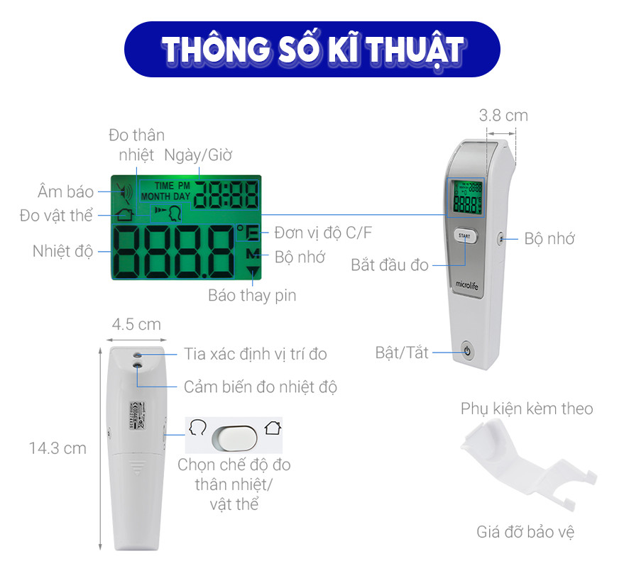 Mô tả Nhiệt kế hồng ngoại Microlife FR1MF1 (01 hộp) - 4