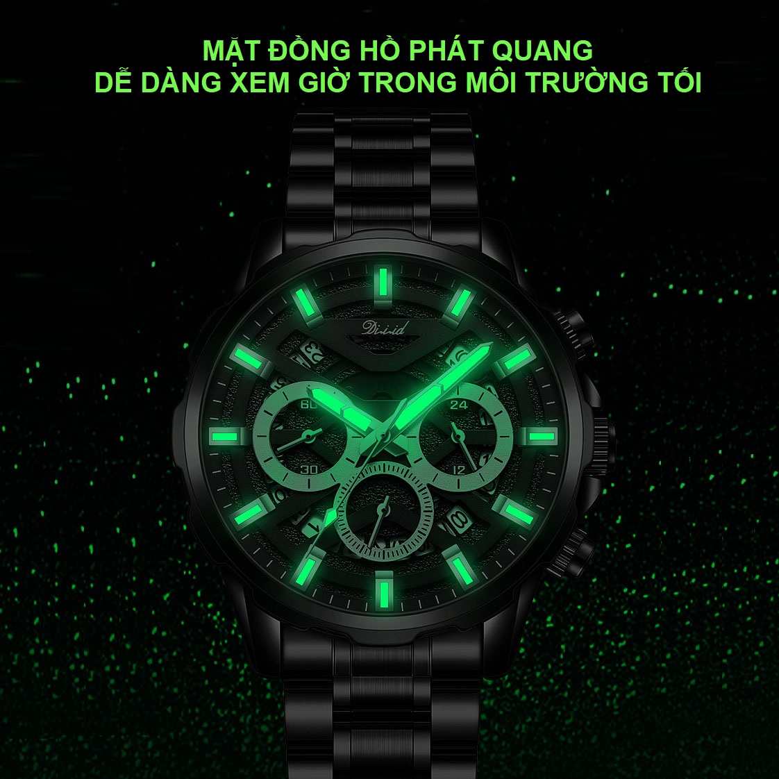 Mô tả Đồng hồ nam chính hãng DIZIZID chống nước tốt - Dây thép đúc đặc - Chạy full 6 kim và lịch ngày - Tặng PIN DZ-A075 - 2