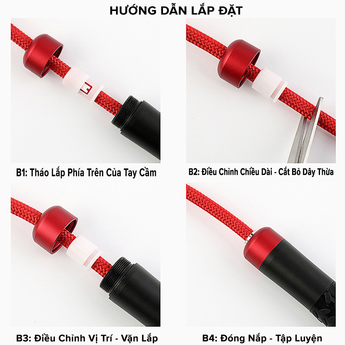 Mô tả Dây Nhảy Thể Lực Nặng 450g Cho Người Luyện Võ Thuật, Boxing, Muay Thái (Tặng Túi) AngTop1 Chọn Màu Chính Hãng Amalife - 3