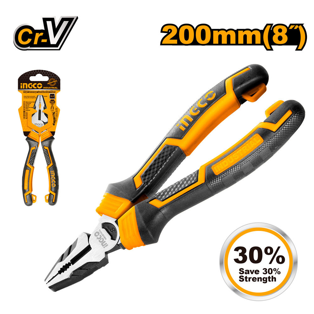 Mô tả Kìm răng cắt cao cấp 8 inch (20cm) thép Cr-V INGCO HHCP28200 kẹp chặt và cắt đồng, thép, nhôm - 1