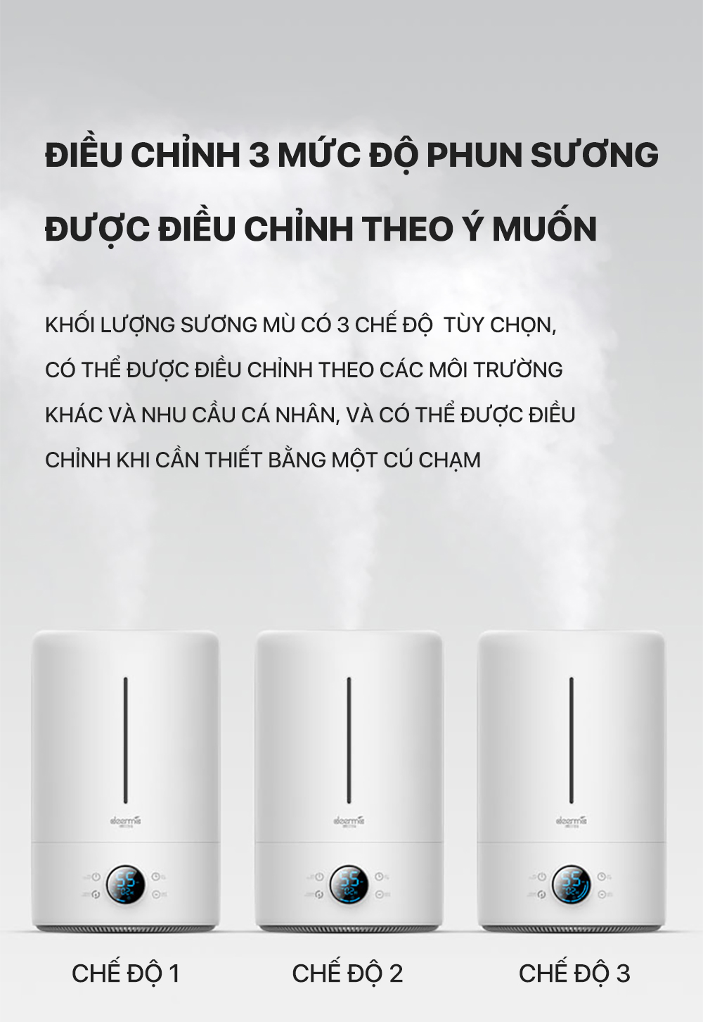 Mô tả Máy phun sương tạo độ ẩm không khí Deerma F628S dung tích 5L có tia UV khử khuẩn - Bảo hành 12 tháng - 4