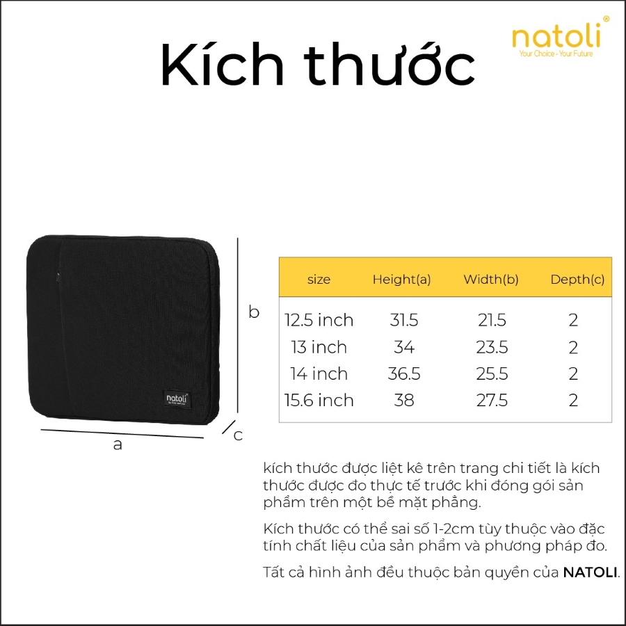 Hướng dẫn chọn size túi chống sốc NATOLI