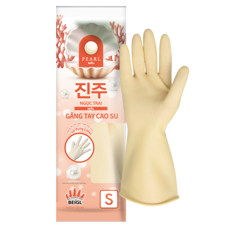 Mô tả Găng Tay Cao Su Tay Lửng Ngọc Trai Size S Thương Hiệu BEIGL - 1