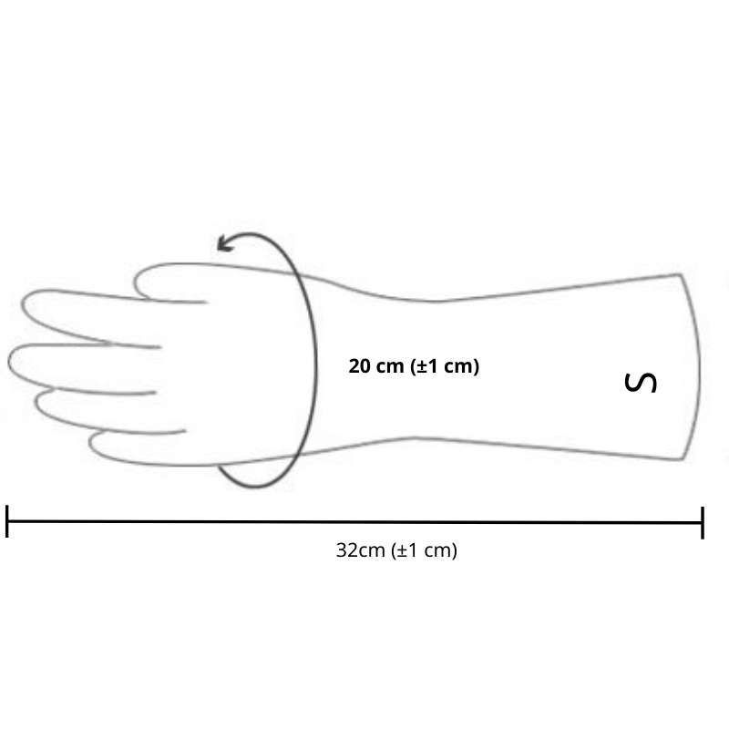 Mô tả Găng Tay Cao Su Tay Lửng Ngọc Trai Size S Thương Hiệu BEIGL - 2