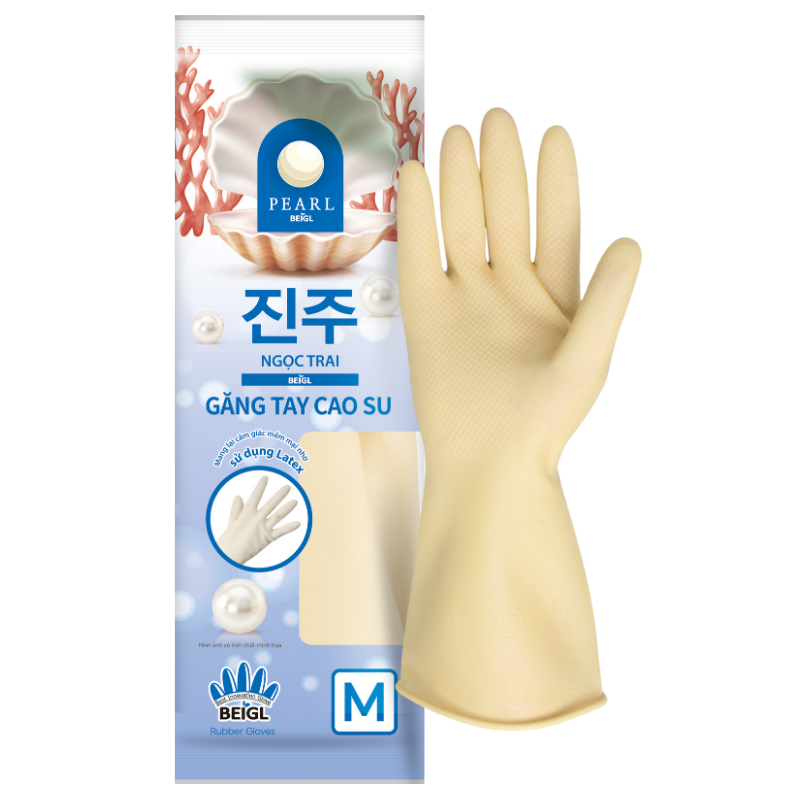Mô tả Găng Tay Cao Su Tay Lửng Ngọc Trai Size M Thương Hiệu BEIGL - 1