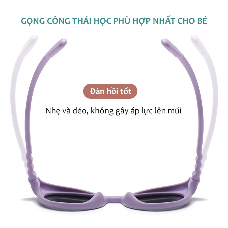 Mô tả Kính Mát Phân Cực Mắt Tròn Dễ Thương Cho Bé Từ 3-8 Tuổi Gọng Silicon Mềm Màu Pastel Tròng Chống Tia UV An Toàn AK138 - 10