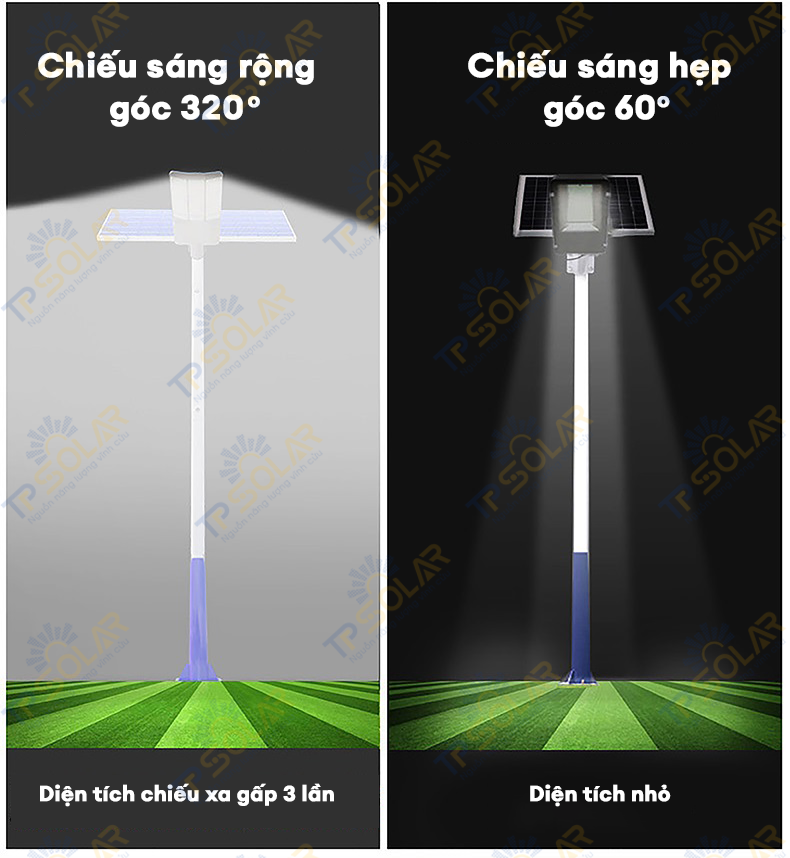 Thiết kế vát 2 mặt đèn TP Solar