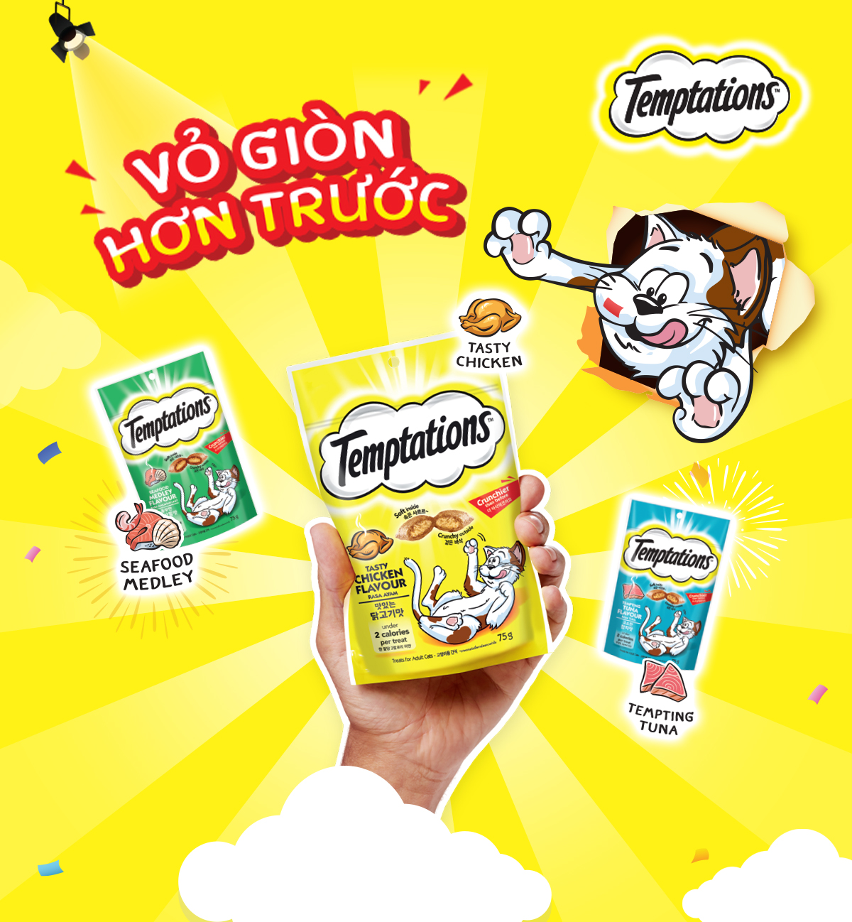 Mô tả Bánh thưởng cho mèo Temptations vị cá ngừ - 1