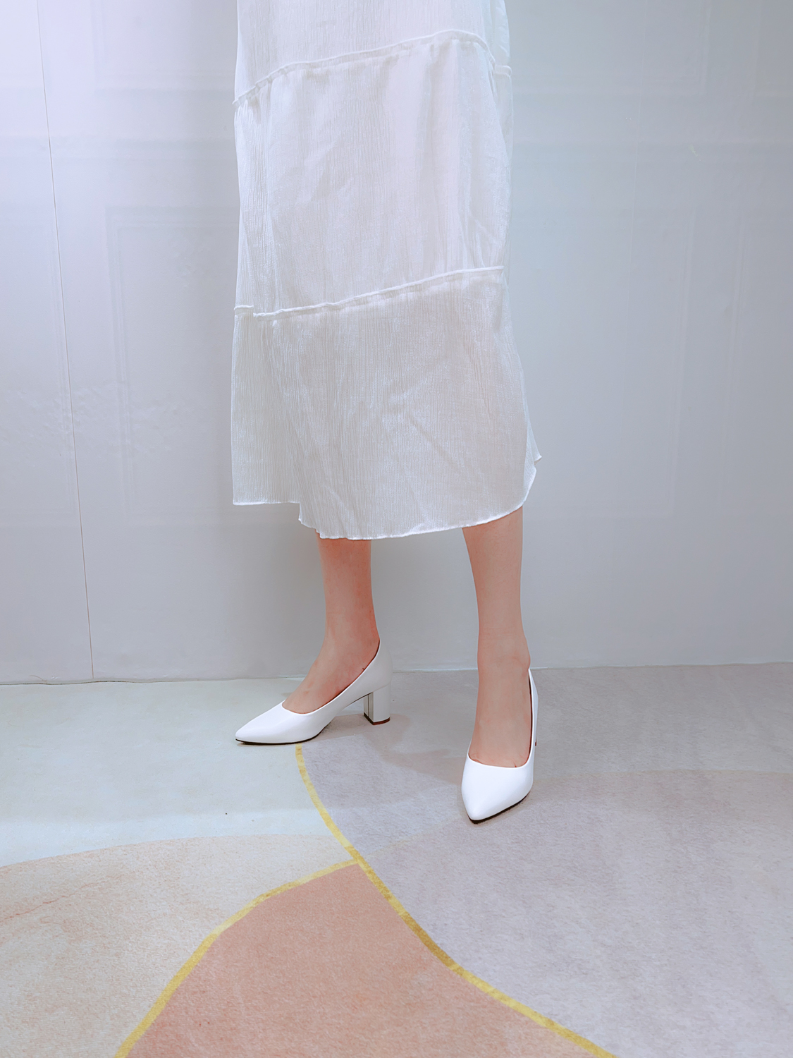 Mô tả Giày Công Sở Nữ Cao Gót Đế Vuông 5 Phân, Guốc Nữ Mũi Nhọn Da Mềm Cao 5cm NUDDO _N502 - 3