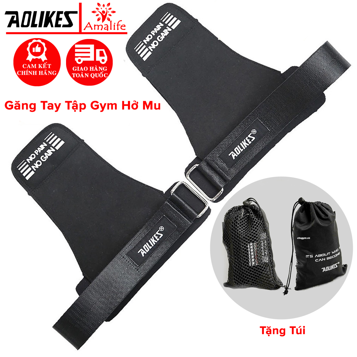 Mô tả Găng Tay Tập GYM Hở Mu Bàn Tay Lifting Grips Aolikes Pro AL7639, Bộ Đôi Găng Tay Hở Mu Bảo Vệ Lòng Bàn Tay Hãng Aolike - 1