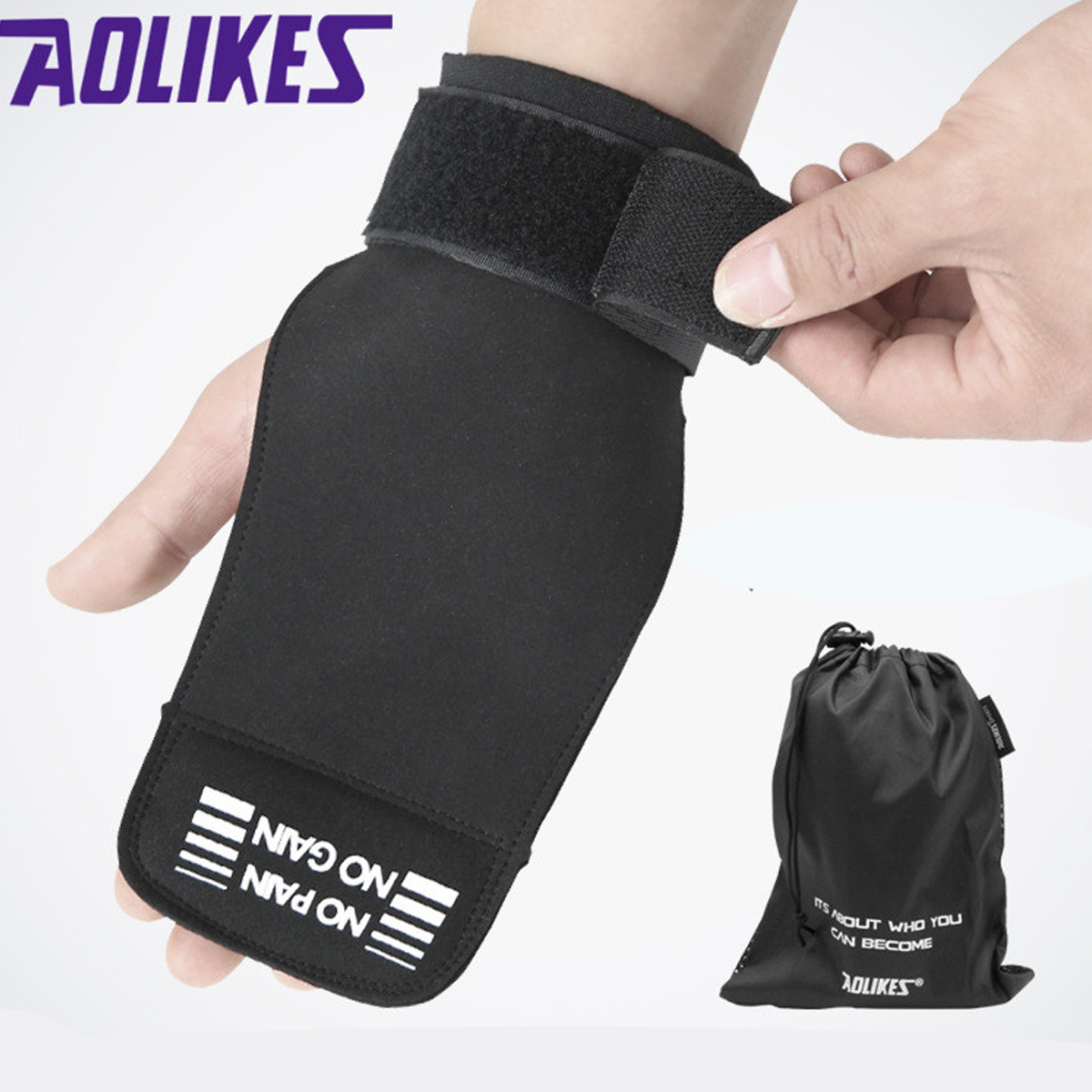 Mô tả Găng Tay Tập GYM Hở Mu Bàn Tay Lifting Grips Aolikes Pro AL7639, Bộ Đôi Găng Tay Hở Mu Bảo Vệ Lòng Bàn Tay Hãng Aolike - 6