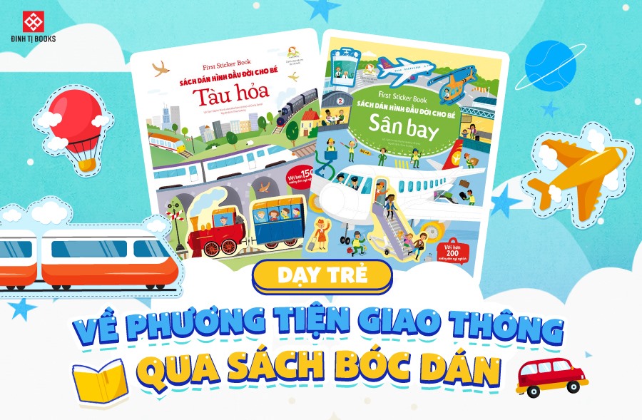 Mô tả Sách - First sticker book - Dán hình đầu đời cho bé từ 3 - 8 tuổi với hơn 200 miếng dán ngộ nghĩnh - Đinh Tị Books - 1