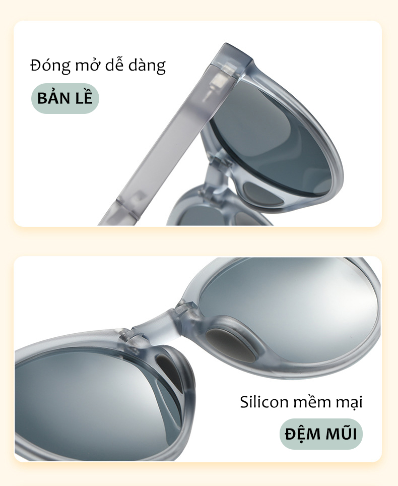 Mô tả Kính Gấp Gọn Phân Cực Mắt Tròn Aoron Cho Bé Thời Trang Bảo Vệ Mắt Chống Tia Cực Tím Chống Bụi Kèm Hộp Tiện Lợi AK141 - 5