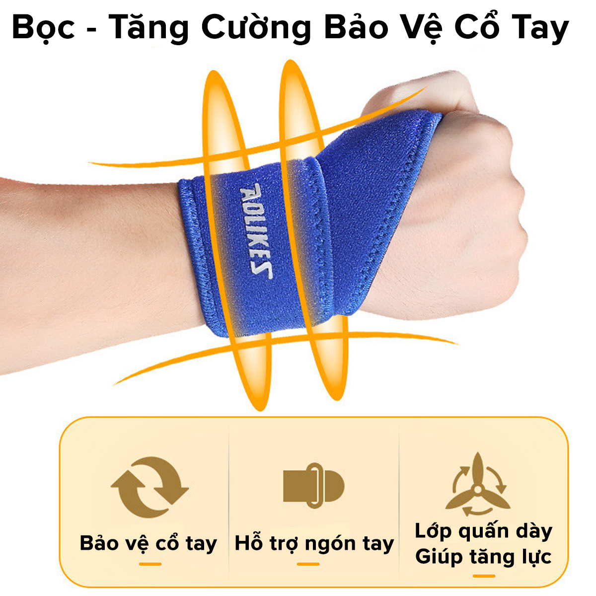 Mô tả Băng Quấn Bảo Vệ Cổ Tay Chính Hãng Aolikes AL7937 Hỗ trợ Nẹp Khớp Cổ Tay Tập Gym Tập Thể Thao Quần Vợt Chọn Màu Cao Cấp - 2