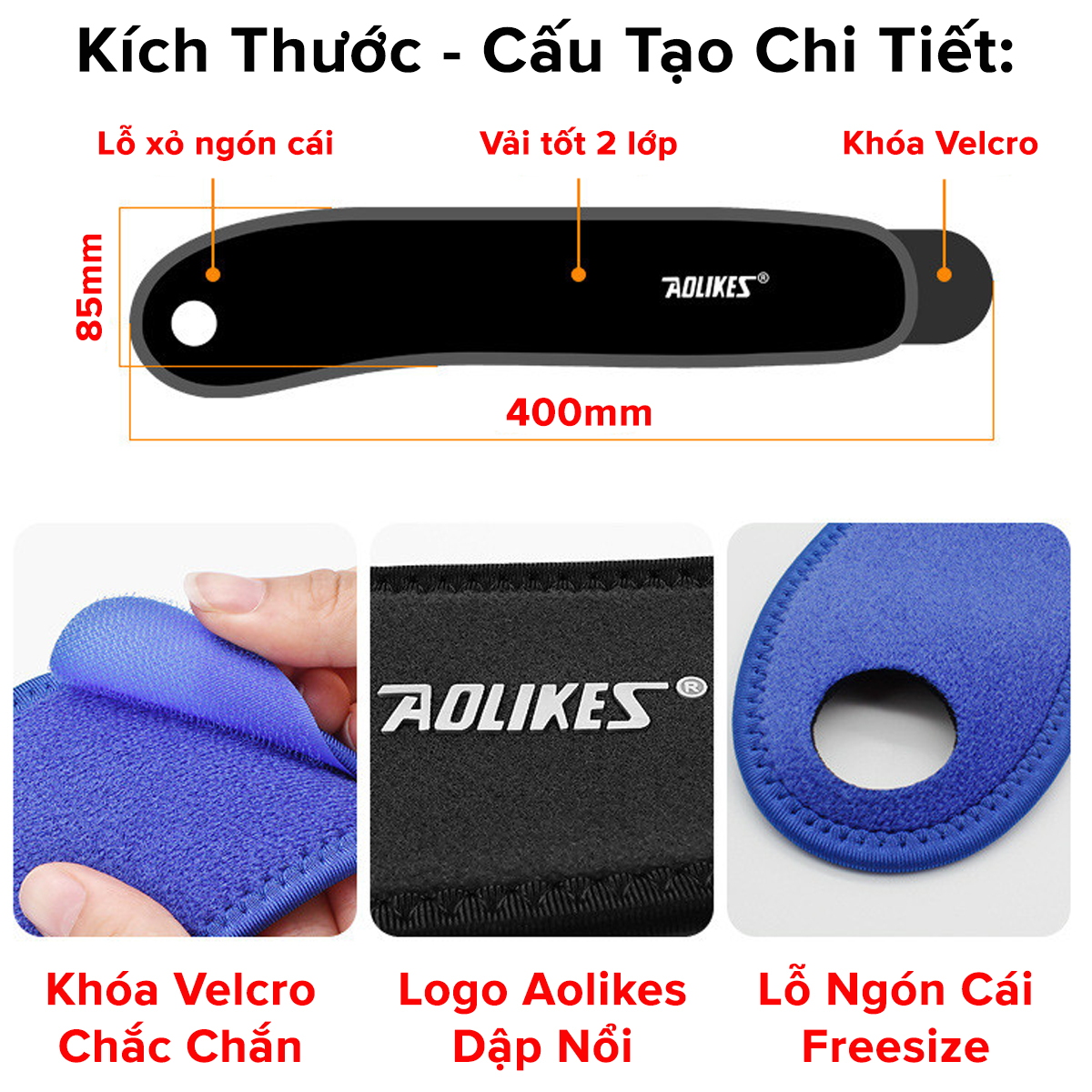 Mô tả Băng Quấn Bảo Vệ Cổ Tay Chính Hãng Aolikes AL7937 Hỗ trợ Nẹp Khớp Cổ Tay Tập Gym Tập Thể Thao Quần Vợt Chọn Màu Cao Cấp - 3