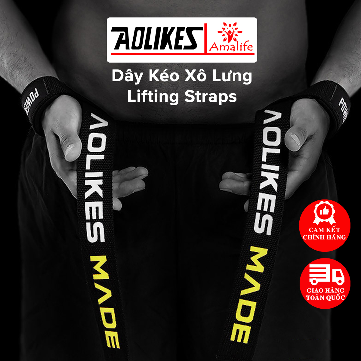 Mô tả Dây Kéo Lưng Lifting Straps Hỗ Trợ Các Bài Tập Kéo Khi Thể Hình, Tập Gym AOLIKES AL 7637 (1 Đôi) Chính Hãng Aolikes - 1