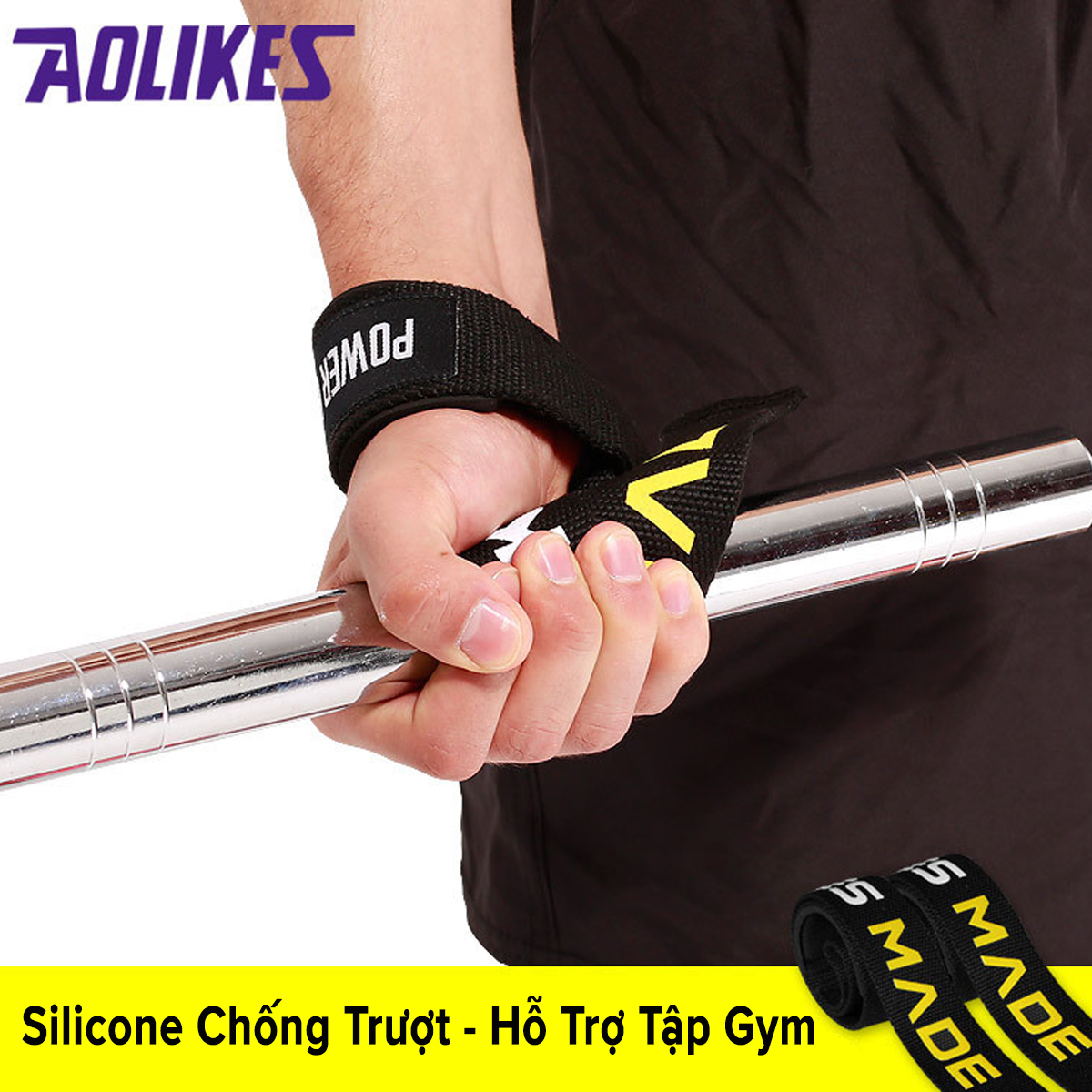 Mô tả Dây Kéo Lưng Lifting Straps Hỗ Trợ Các Bài Tập Kéo Khi Thể Hình, Tập Gym AOLIKES AL 7637 (1 Đôi) Chính Hãng Aolikes - 3