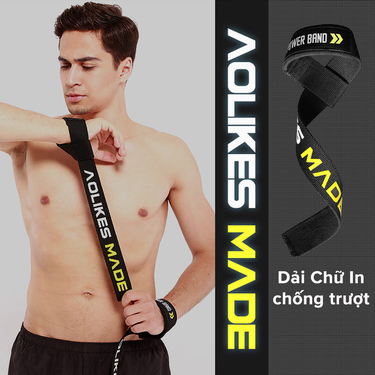 Mô tả Dây Kéo Lưng Lifting Straps Hỗ Trợ Các Bài Tập Kéo Khi Thể Hình, Tập Gym AOLIKES AL 7637 (1 Đôi) Chính Hãng Aolikes - 7