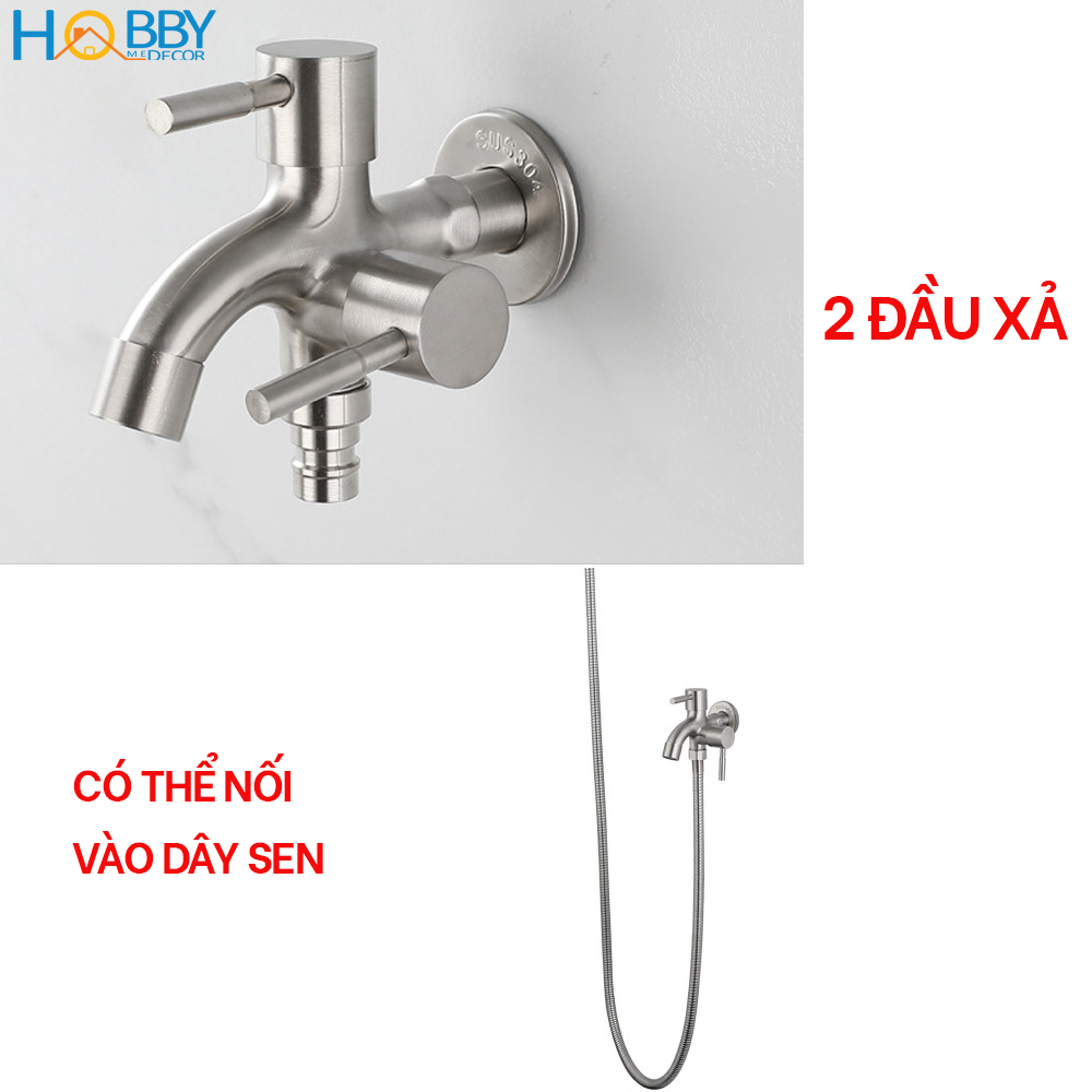 Mô tả Vòi củ sen lạnh đa năng 2 đầu xả Inox 304 ren 21 Hobby home decor CS1 - 3