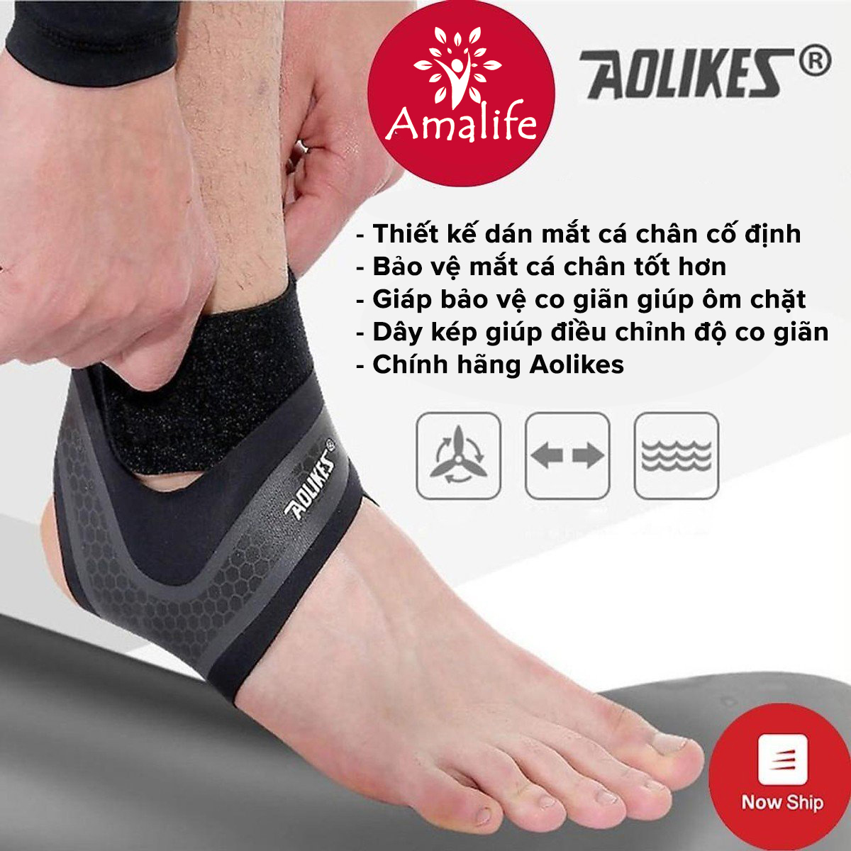 Mô tả Đai Băng Quấn Cổ Chân Aolikes AL7130 Giúp Bảo Vệ Mắt Cá Chân, Cổ Chân Khi Chơi Thể Thao, Tập Gym Đá Bóng Hãng Aolikes - 7