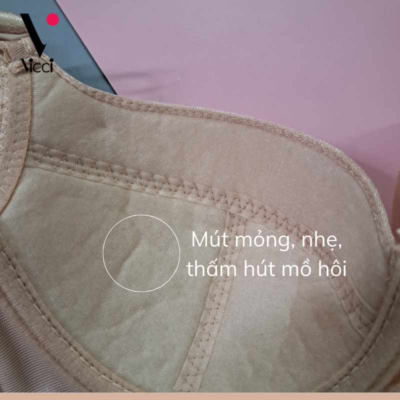 Mô tả Áo ngực nữ Vicci AV.05- AV.06 mỏng, nhẹ, có gọng ôm ngực màu Da - 5