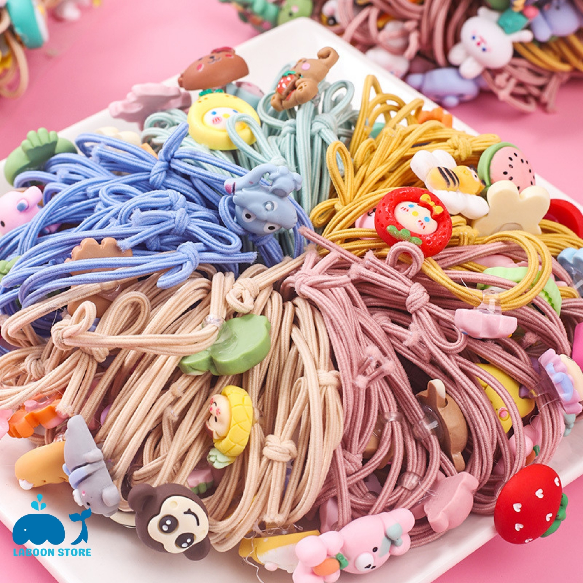 Mô tả Dây thun cột tóc Laboon đính charm sticker dễ thương dành cho bạn nữ - 2