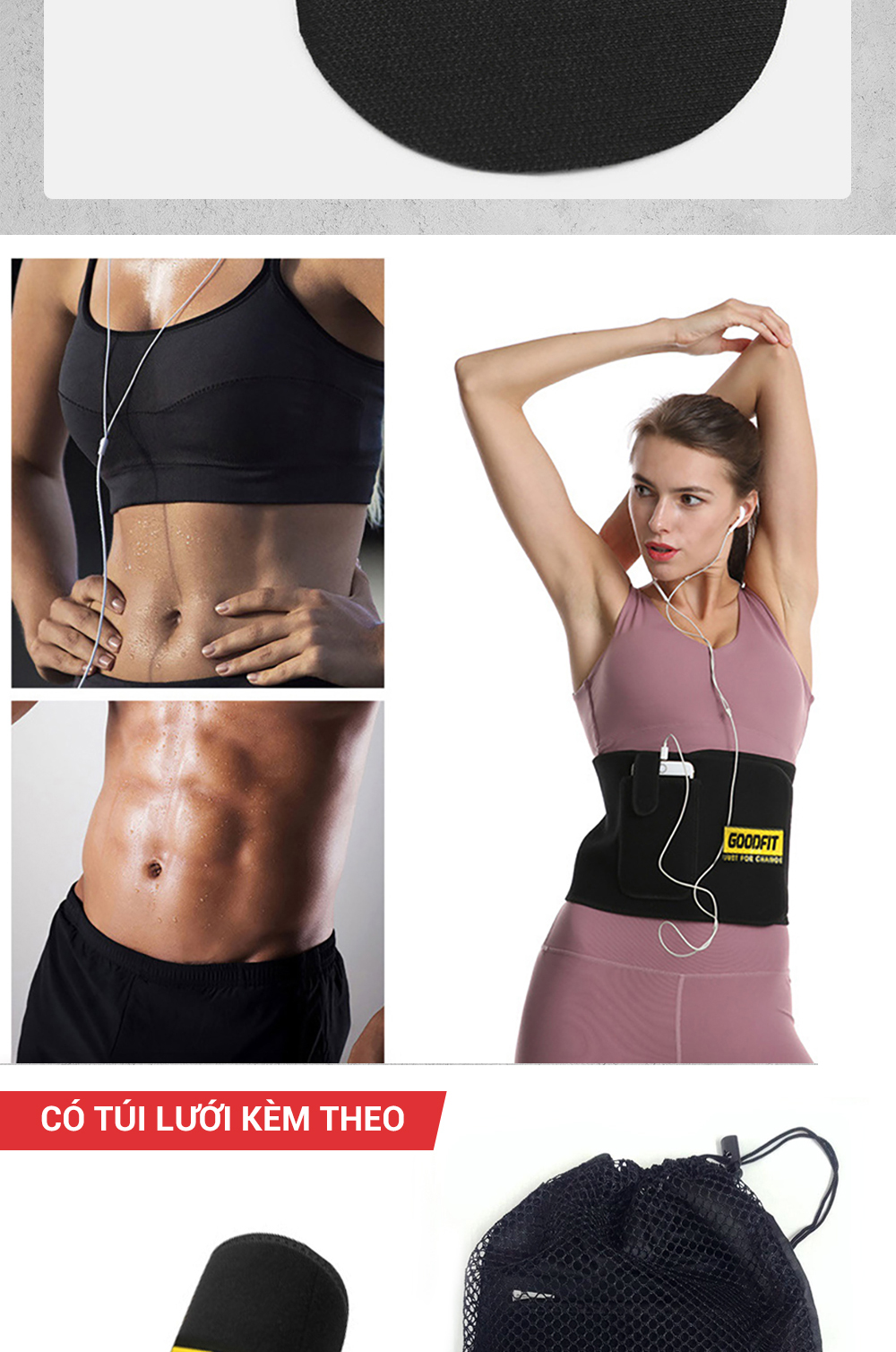 Đai lưng tập gym, đai quấn nóng giảm mỡ bụng chính hãng GoodFit GF724WS ...