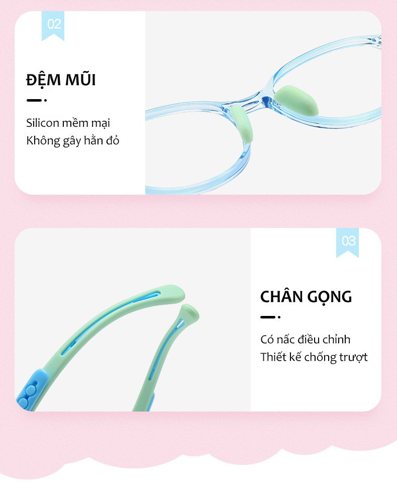 Mô tả Kính Trẻ Em Chống Ánh Sáng Xanh Và Tia UV Cho Bé Học Trên Mạng Gọng TR Siêu Bền Dáng Oval Cho Bé Từ 3-8 Tuổi AK150 - 7