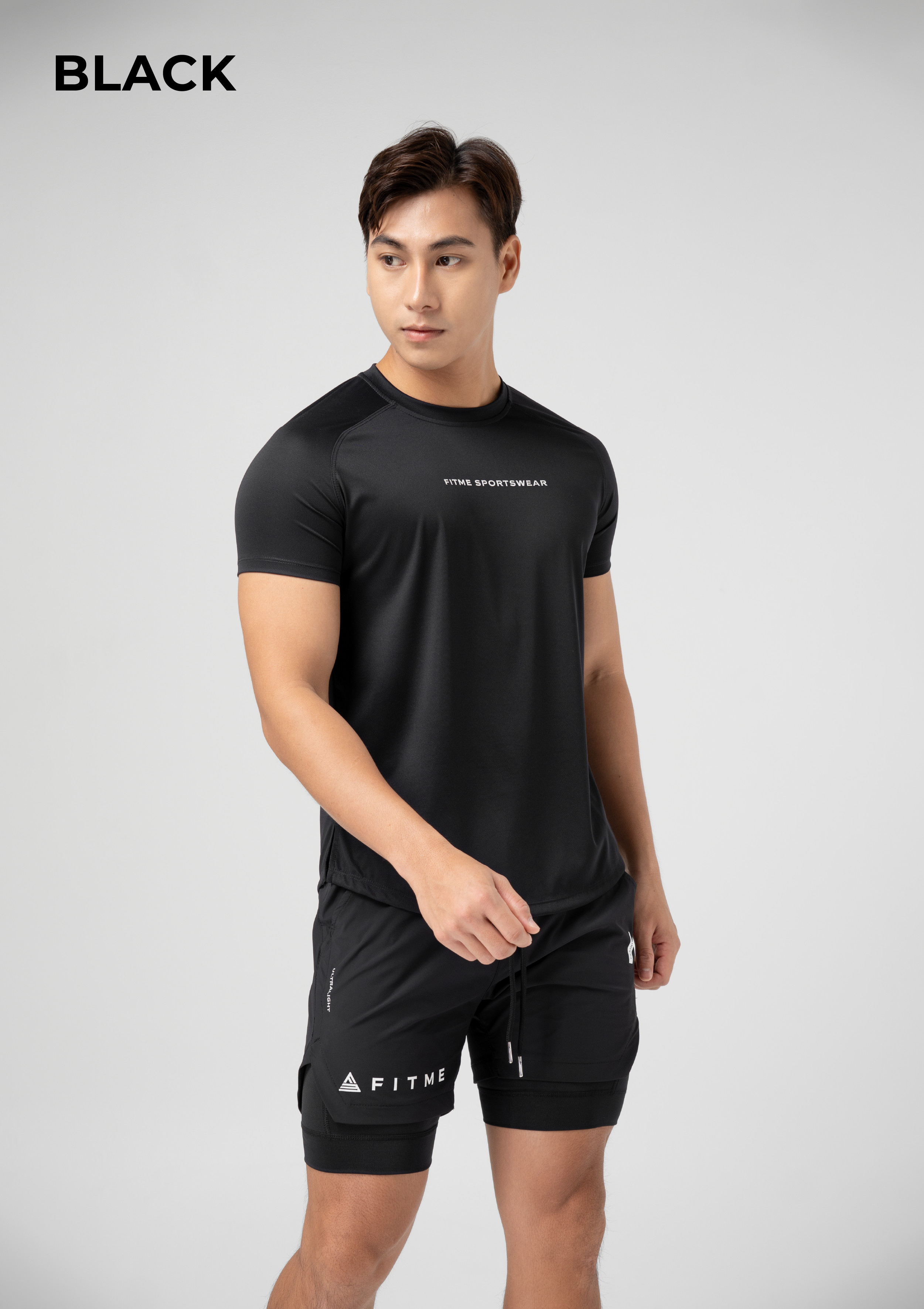 Mô tả Quần đùi thể thao nam 2 lớp Fitme tập gym chạy bộ thun co giãn thoáng khí QN2L03 - 3