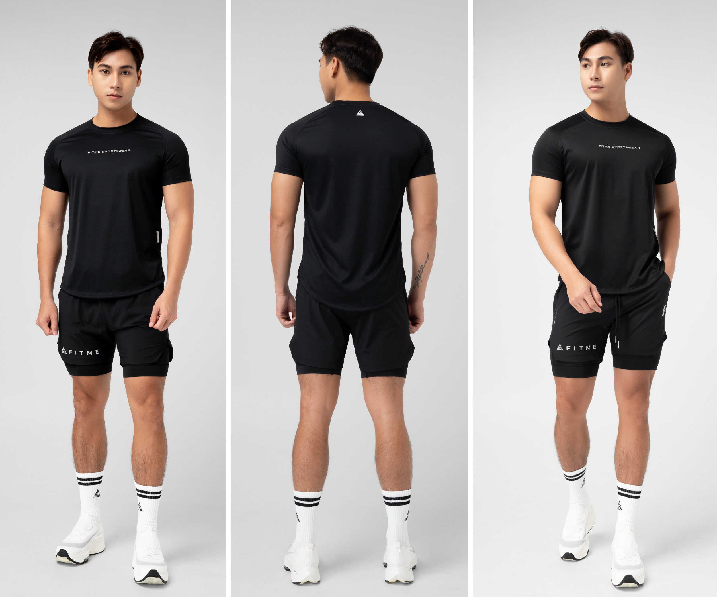Mô tả Quần đùi thể thao nam 2 lớp Fitme tập gym chạy bộ thun co giãn thoáng khí QN2L03 - 4