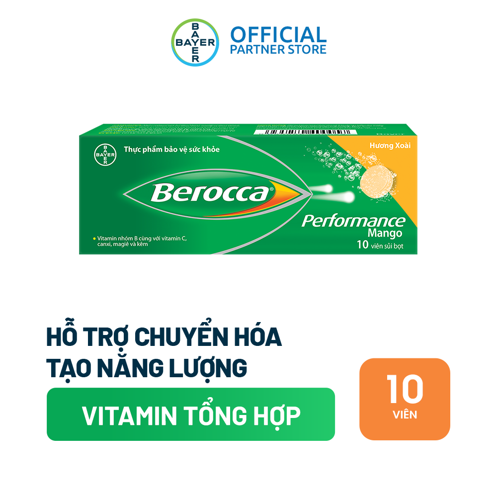Mô tả Viên Sủi Bổ Sung Vitamin BEROCCA Performance Hộp 10 Viên Hỗ Trợ Tăng Cường Sức Đề Kháng - 1